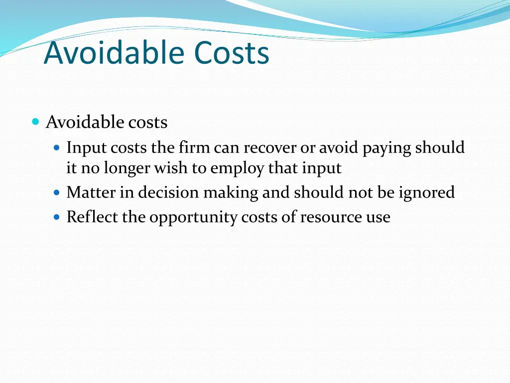 avoidable costs