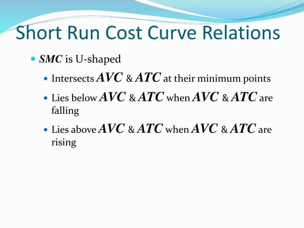 short run cost curve relations 1