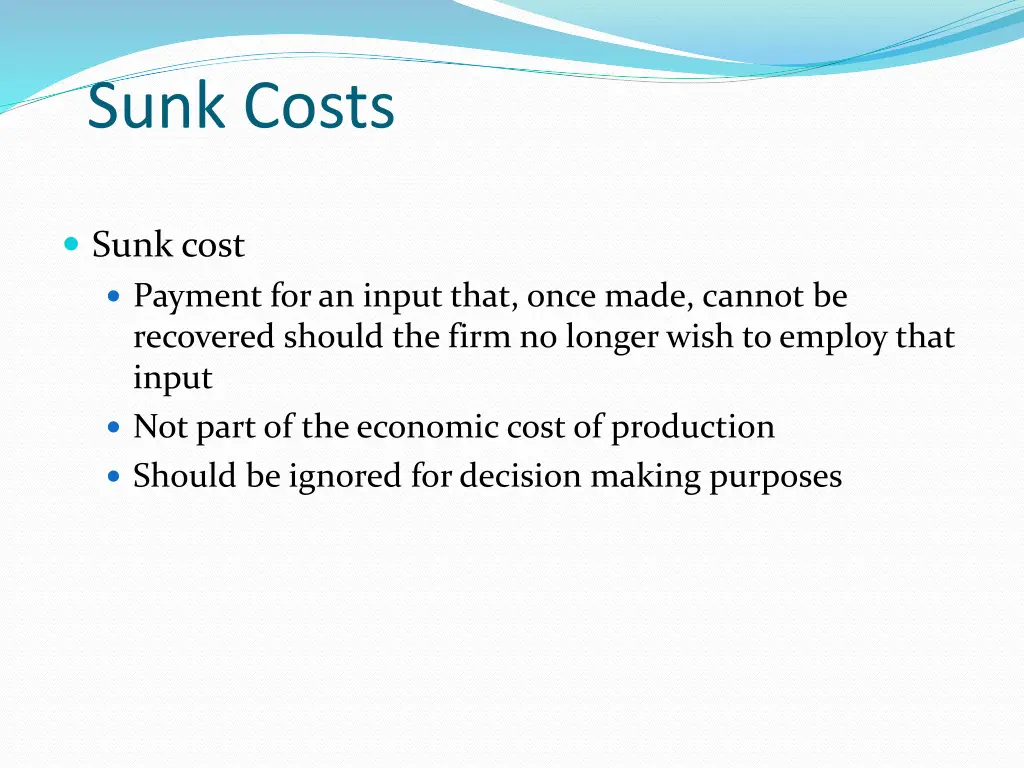 sunk costs