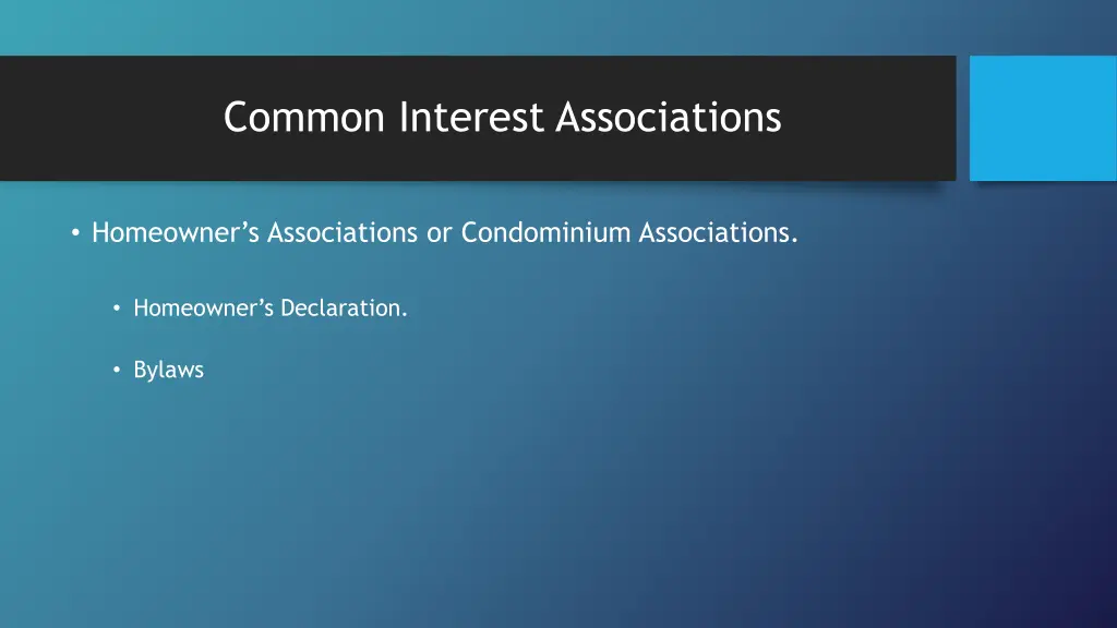 common interest associations