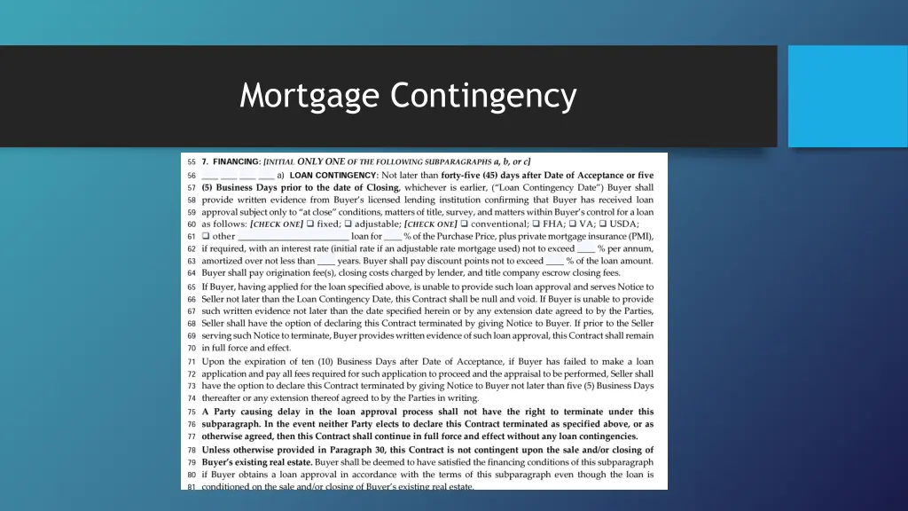 mortgage contingency