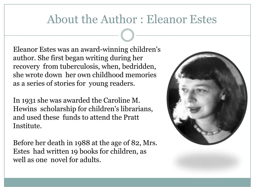 about the author eleanor estes