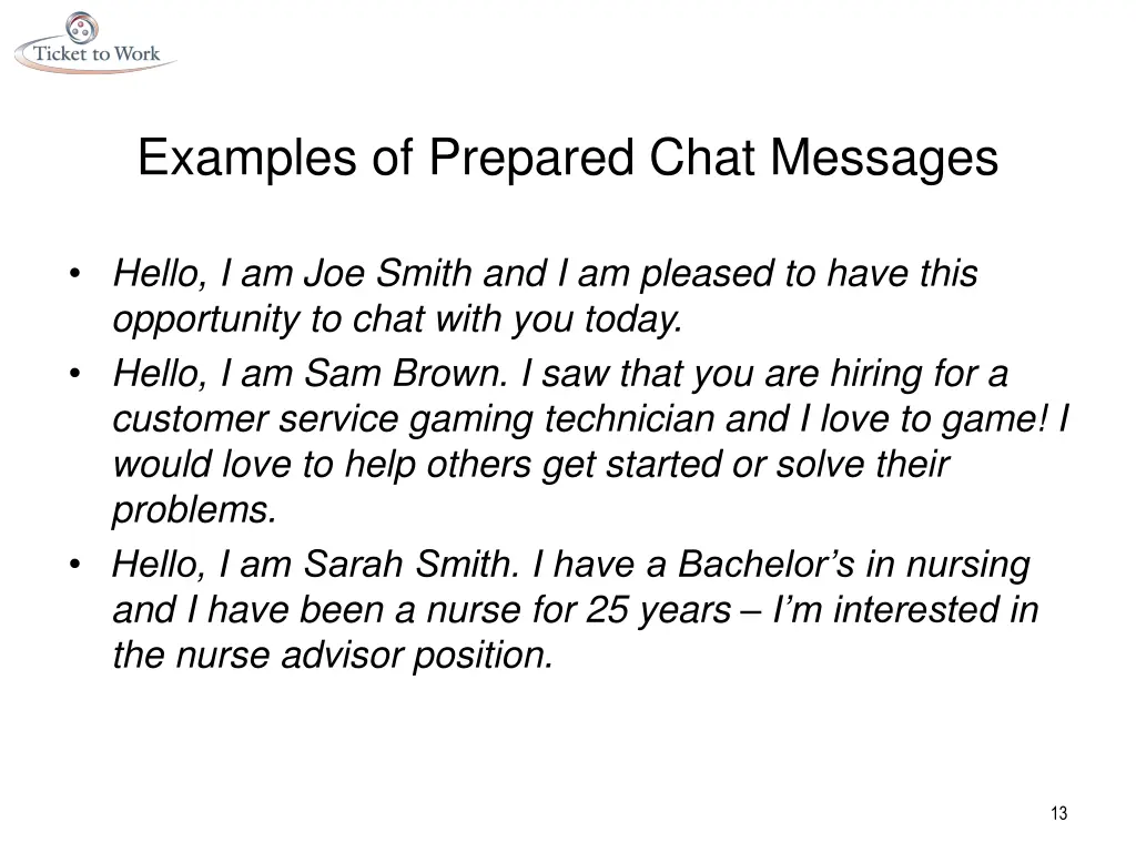 examples of prepared chat messages