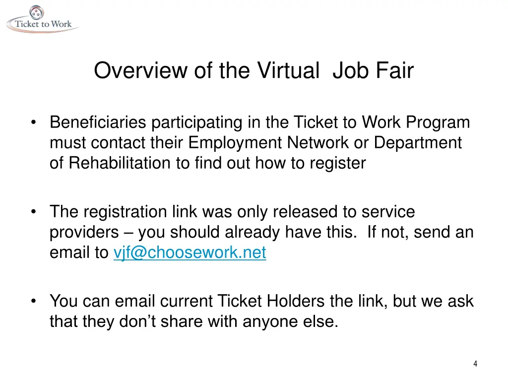 overview of the virtual job fair