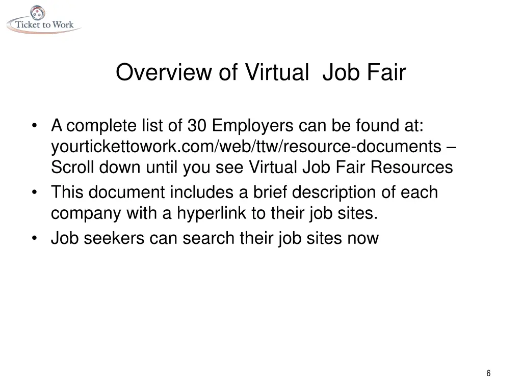 overview of virtual job fair 2
