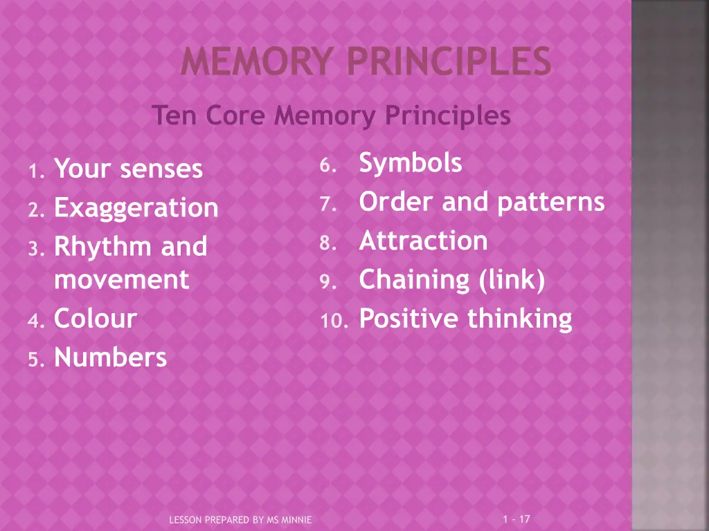 memory principles
