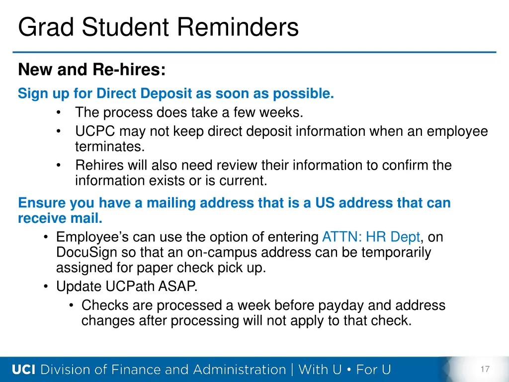 grad student reminders