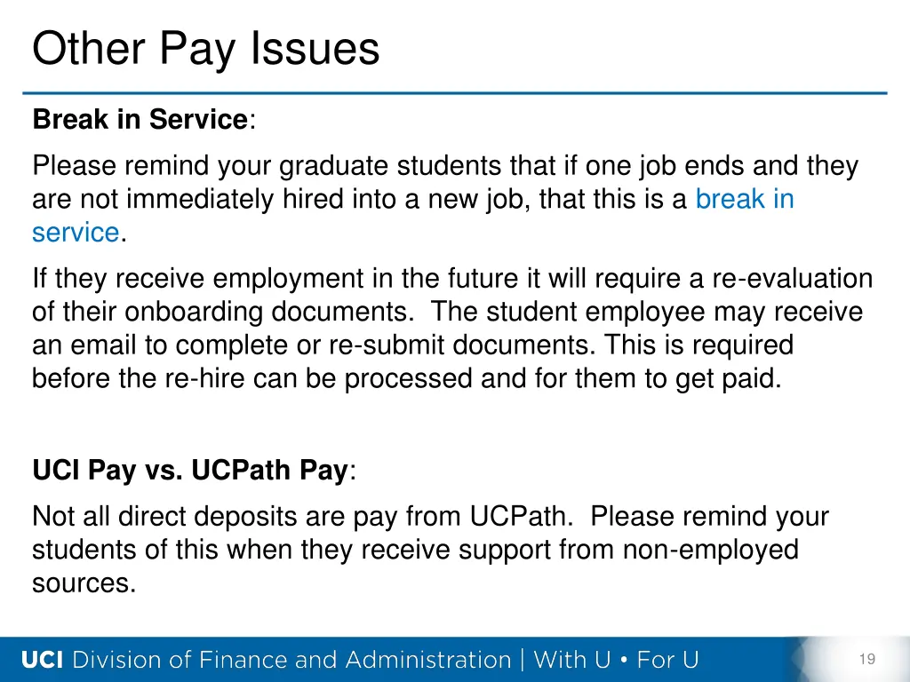 other pay issues