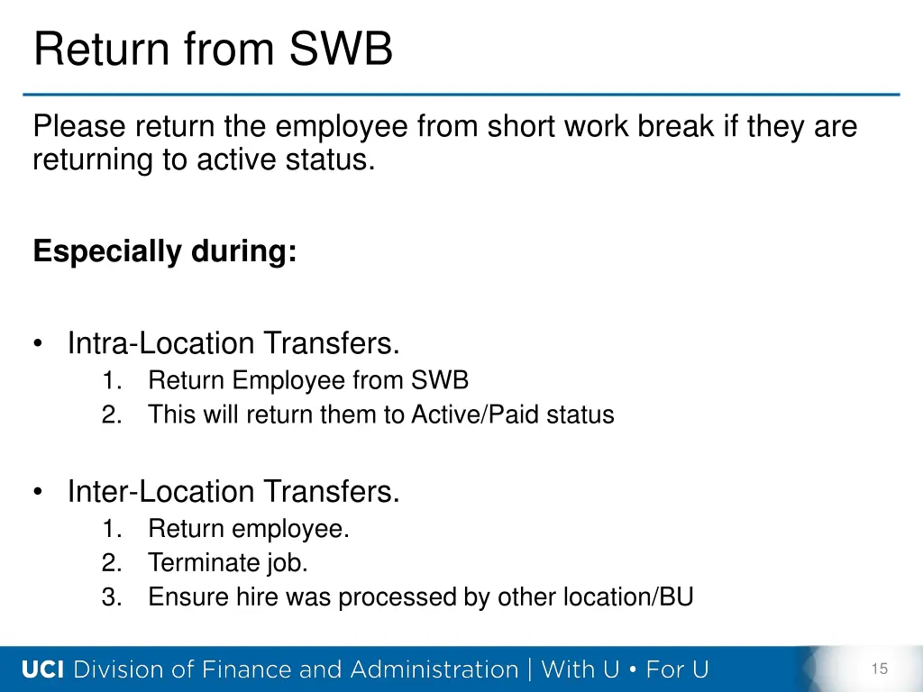 return from swb