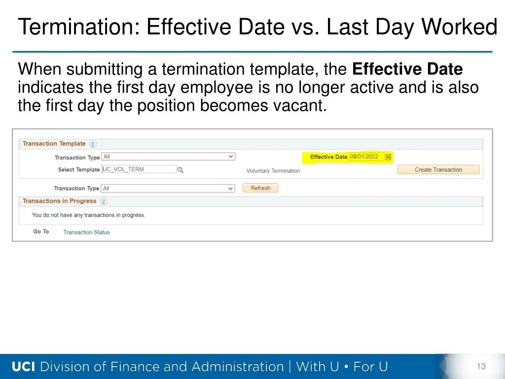 termination effective date vs last day worked