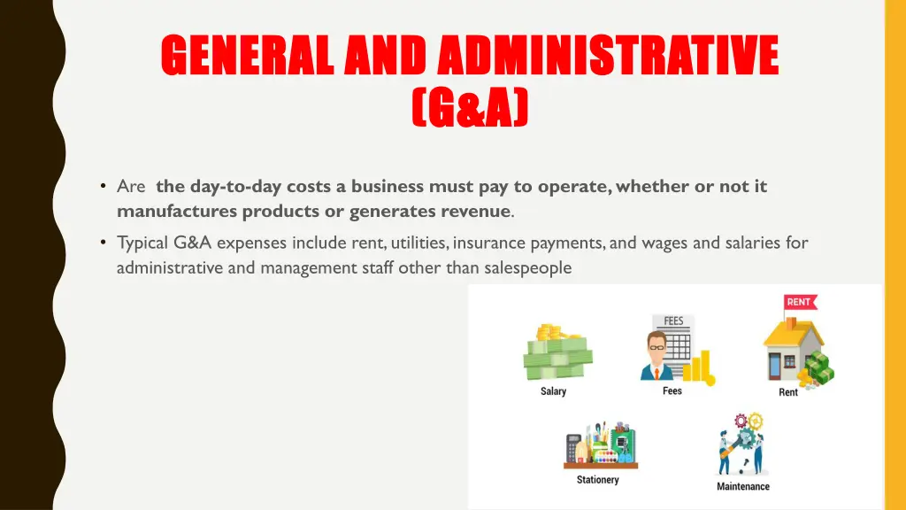 general and administrative general