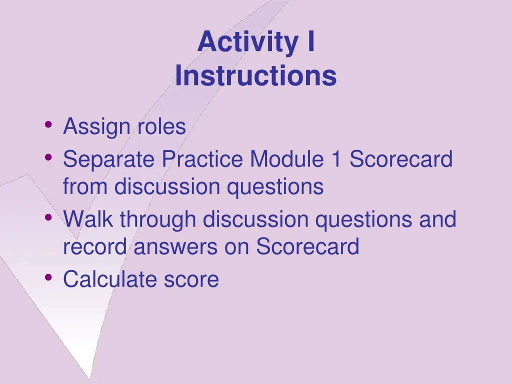 activity i instructions