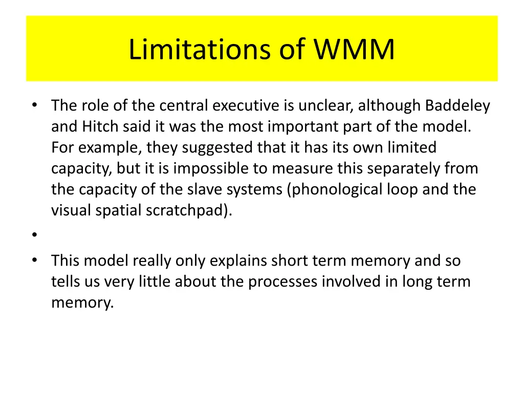 limitations of wmm
