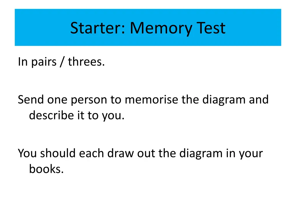 starter memory test