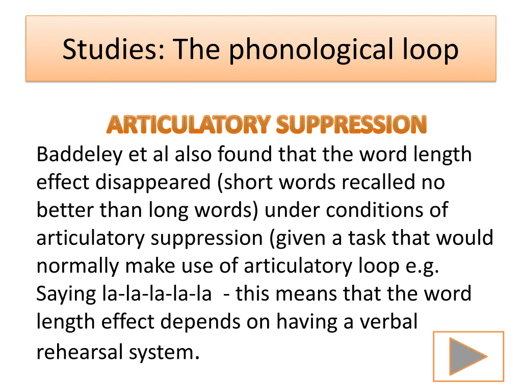 studies the phonological loop 1