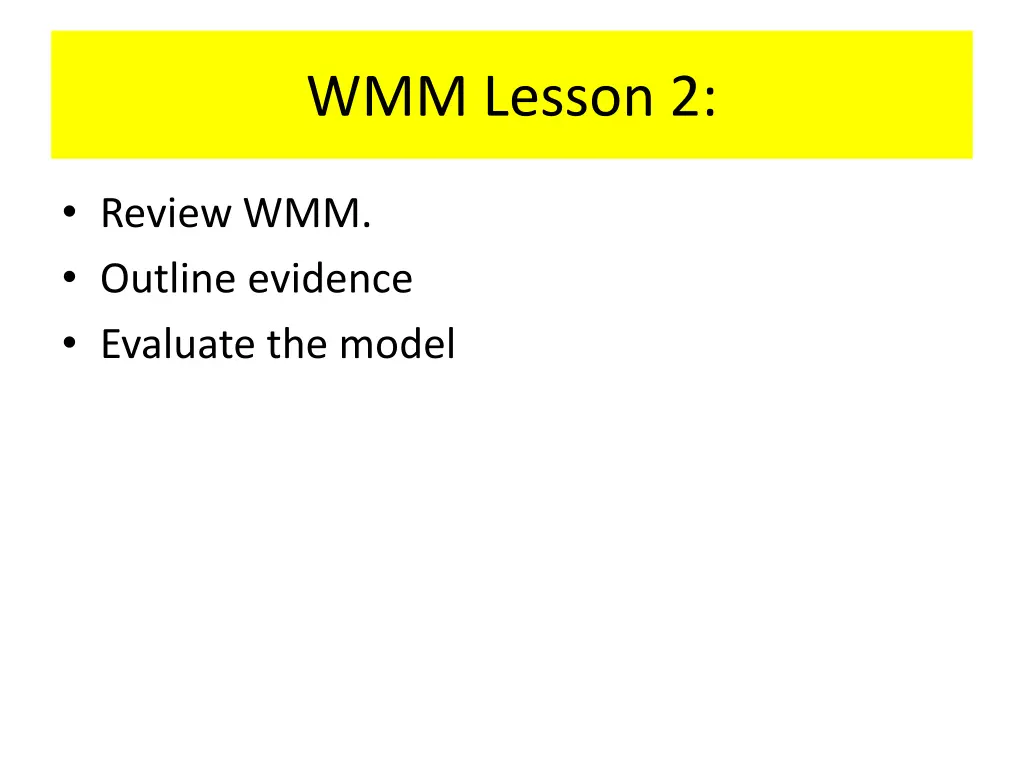wmm lesson 2