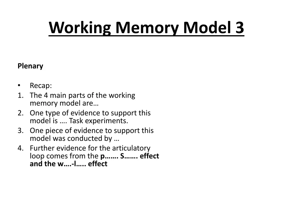 working memory model 3