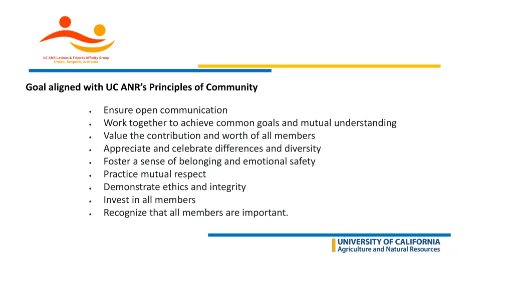 goal aligned with uc anr s principles of community