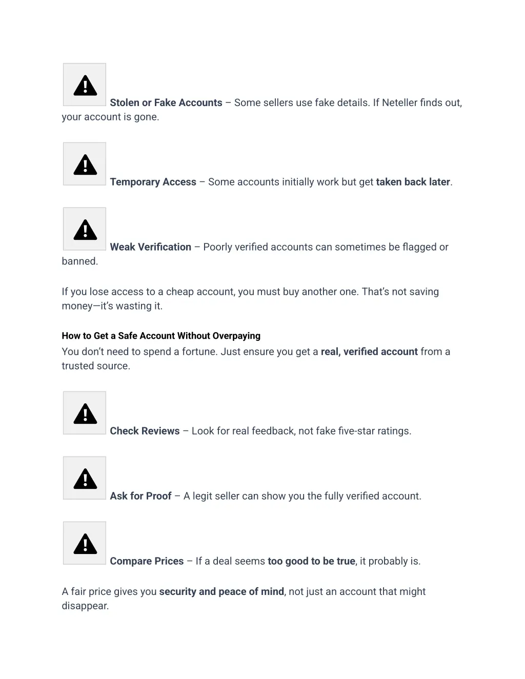 stolen or fake accounts some sellers use fake