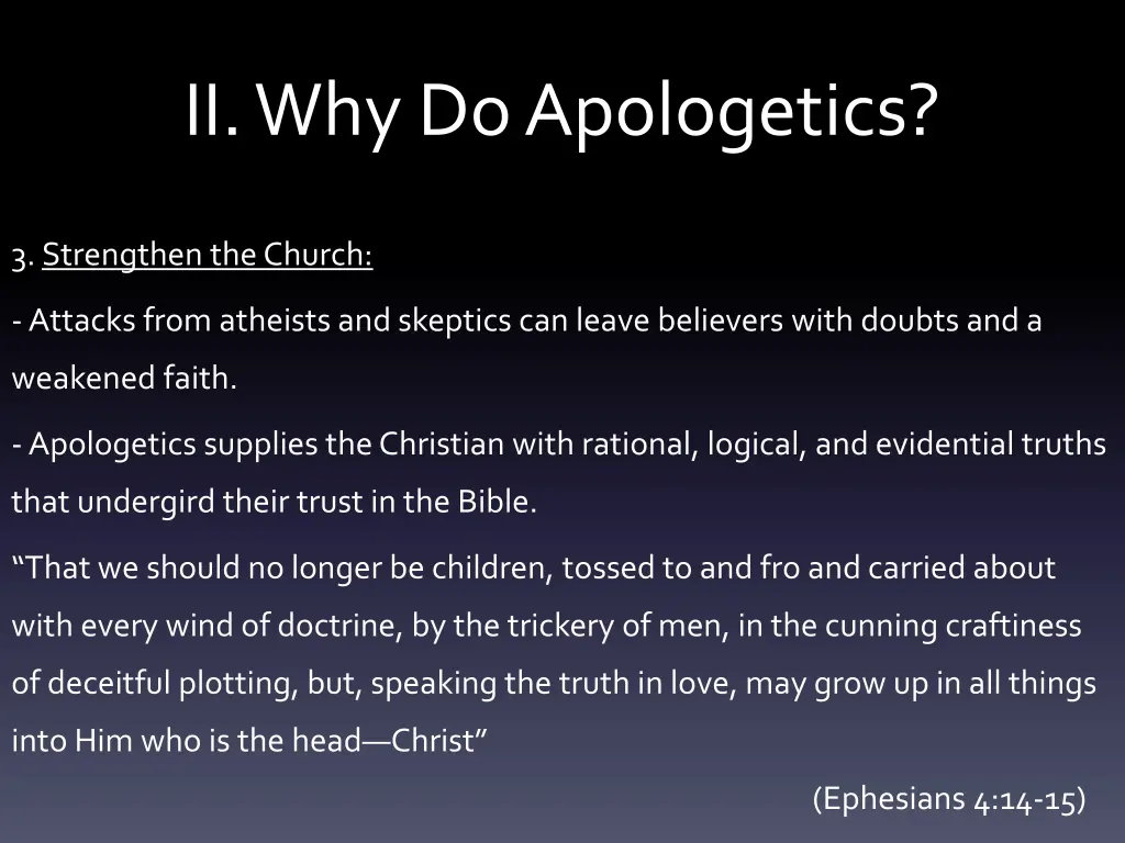 ii why do apologetics 6
