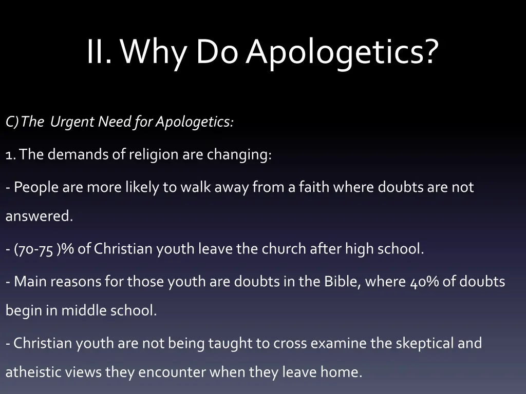 ii why do apologetics 7