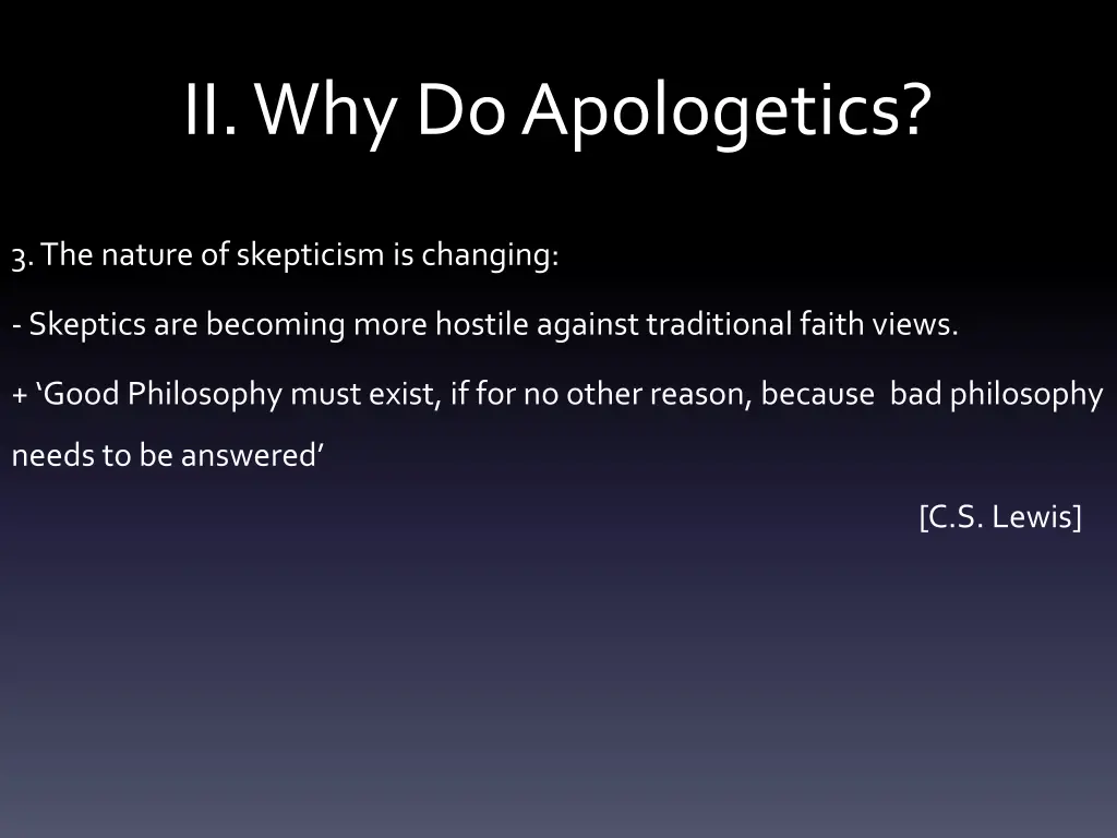 ii why do apologetics 9