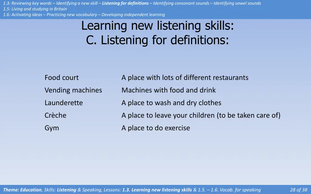 1 3 reviewing key words identifying a new skill 8