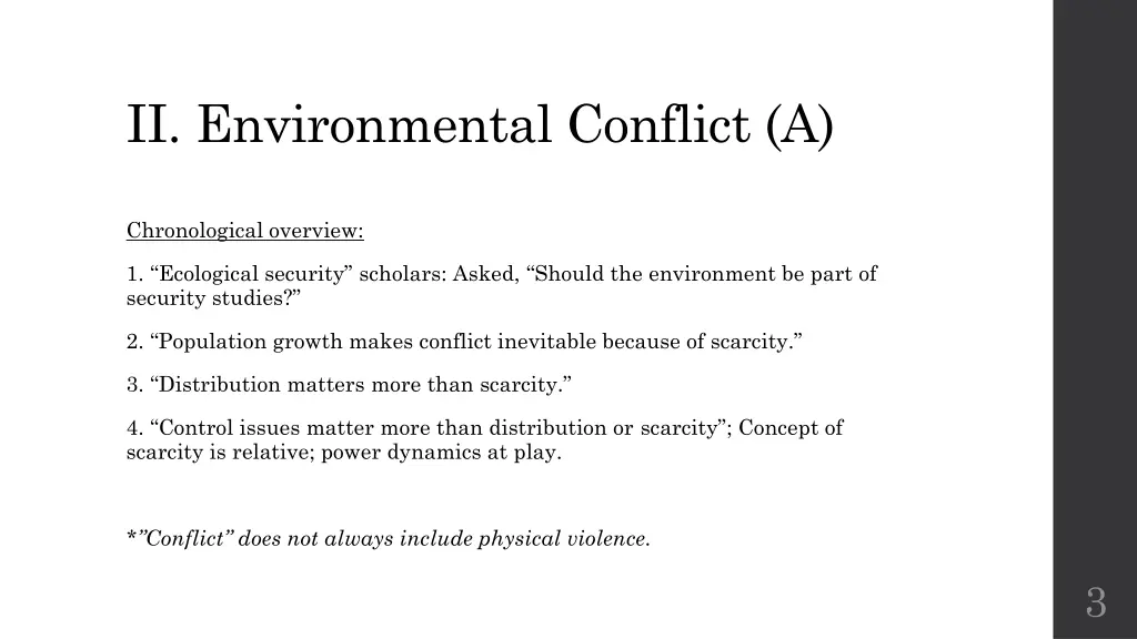 ii environmental conflict a
