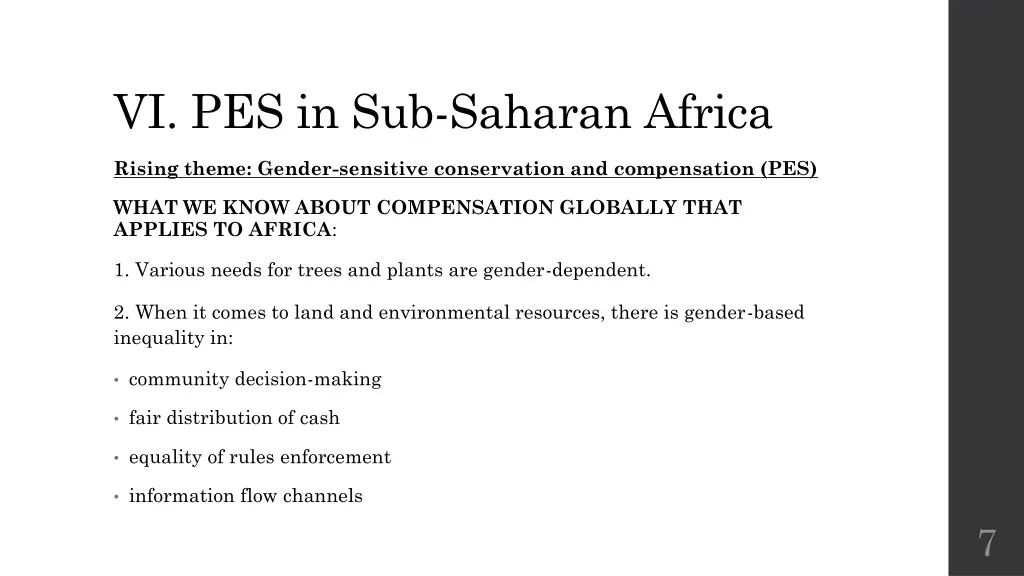 vi pes in sub saharan africa