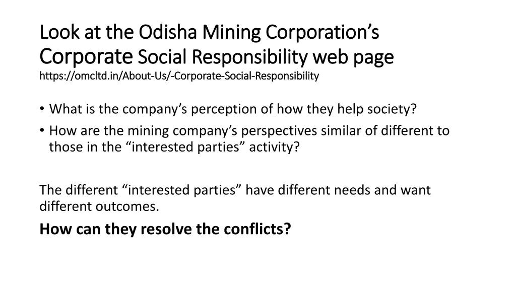 look at the odisha mining corporation s look