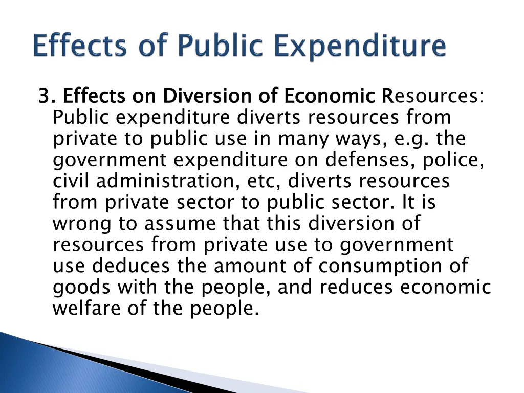 3 effects on diversion of economic r public