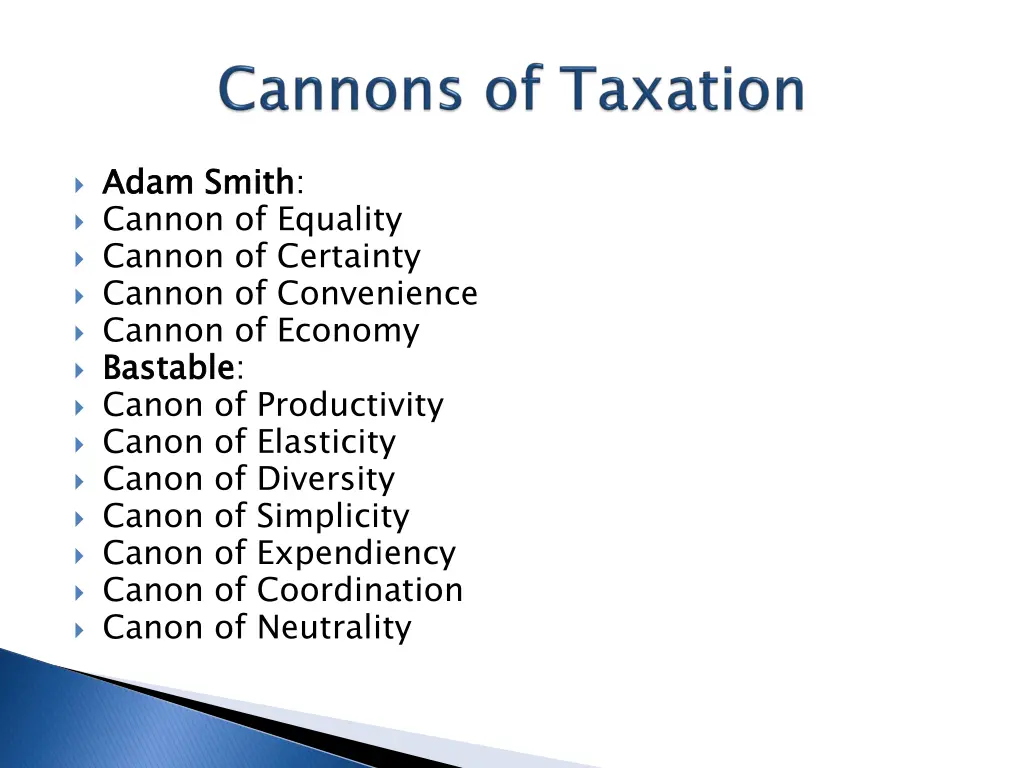 adam smith cannon of equality cannon of certainty
