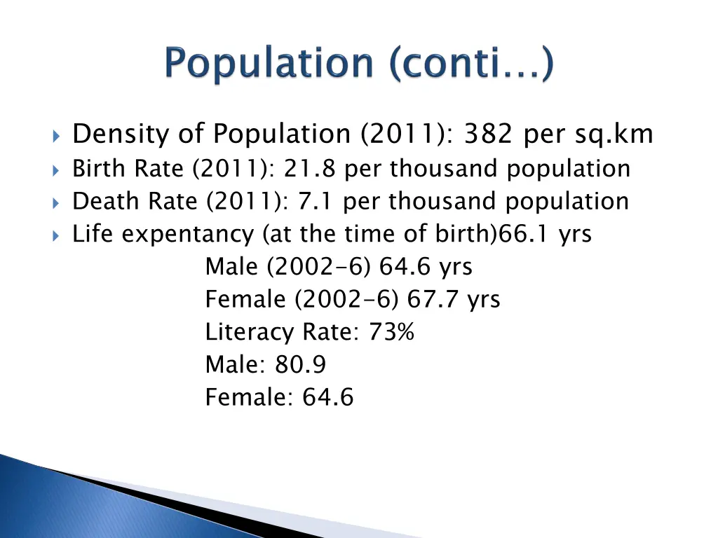 density of population 2011 382 per sq km birth