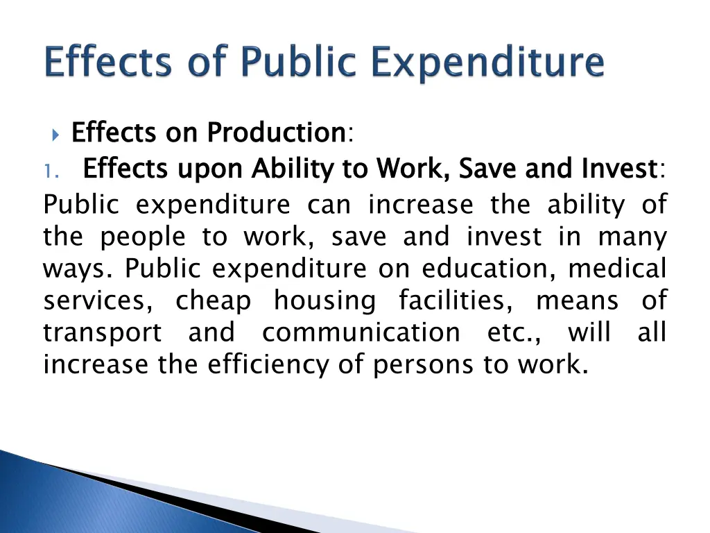 effects on production 1 effects upon ability