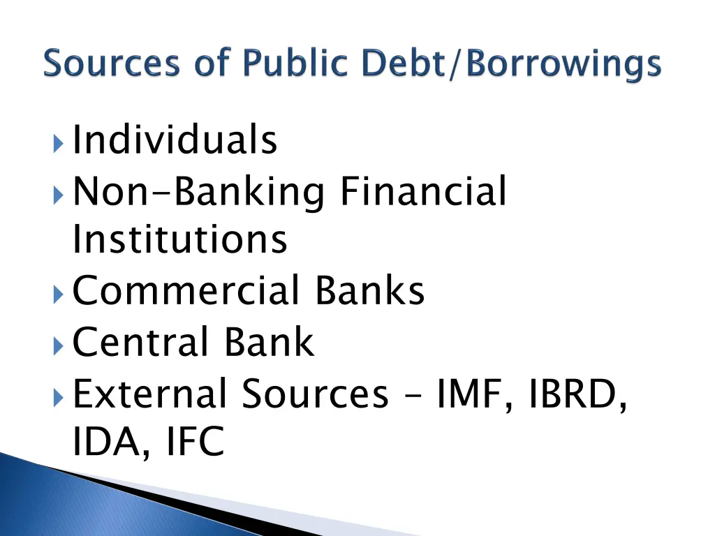 individuals non banking financial institutions