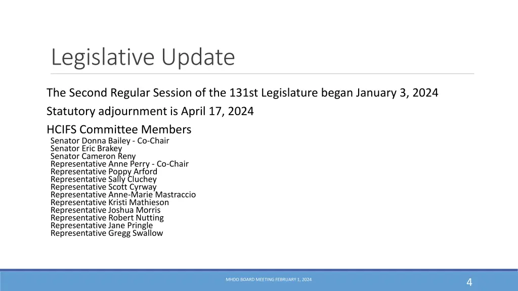 legislative update