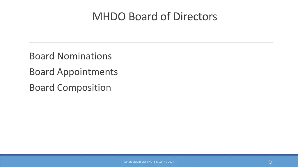 mhdo board of directors