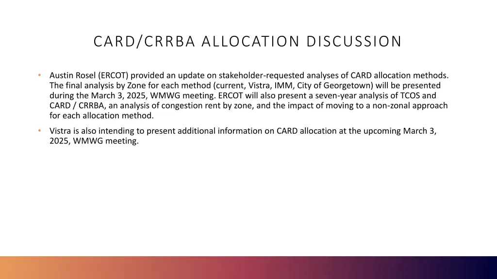 card crrba allocation discussion