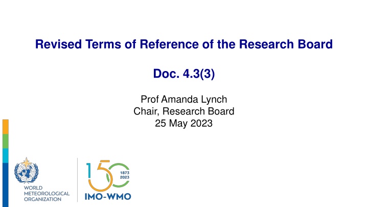 revised terms of reference of the research board