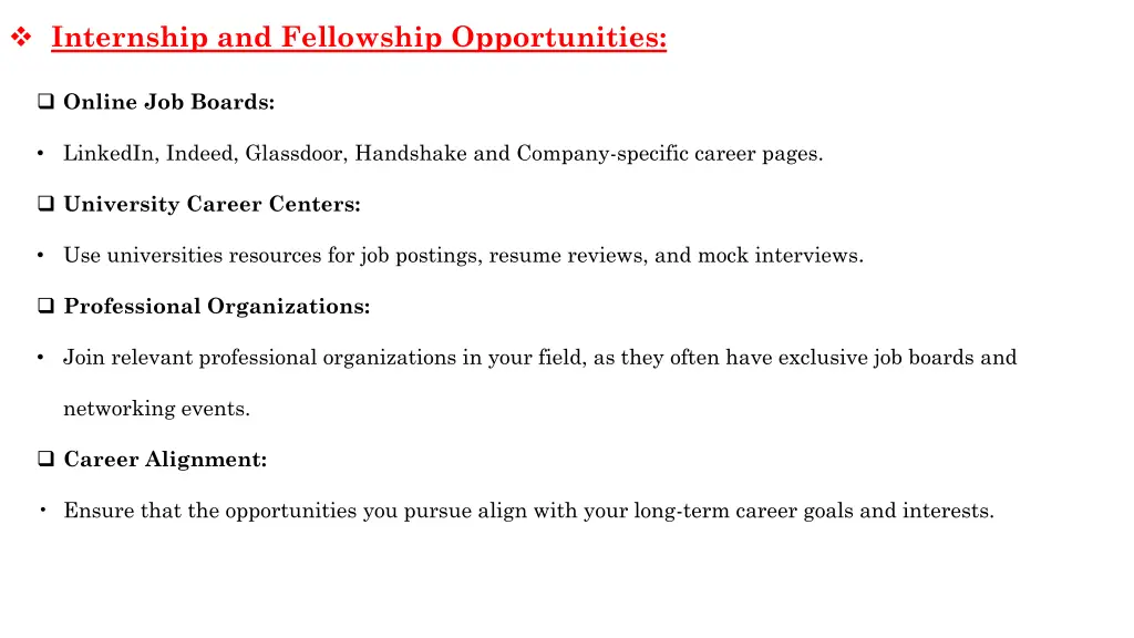 internship and fellowship opportunities
