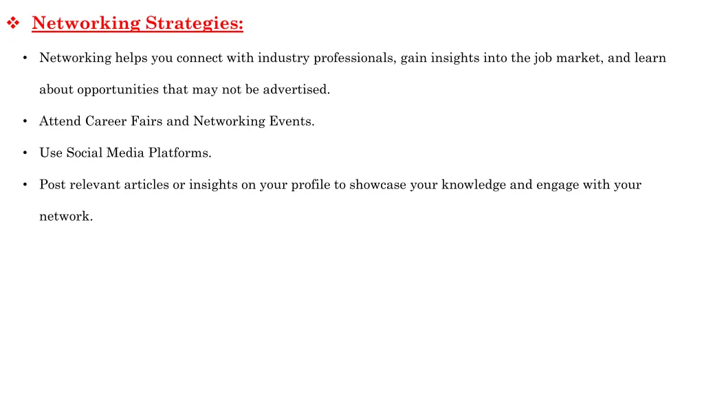 networking strategies