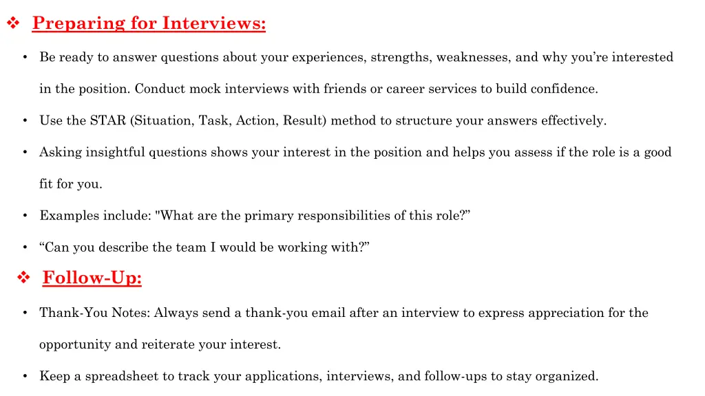 preparing for interviews