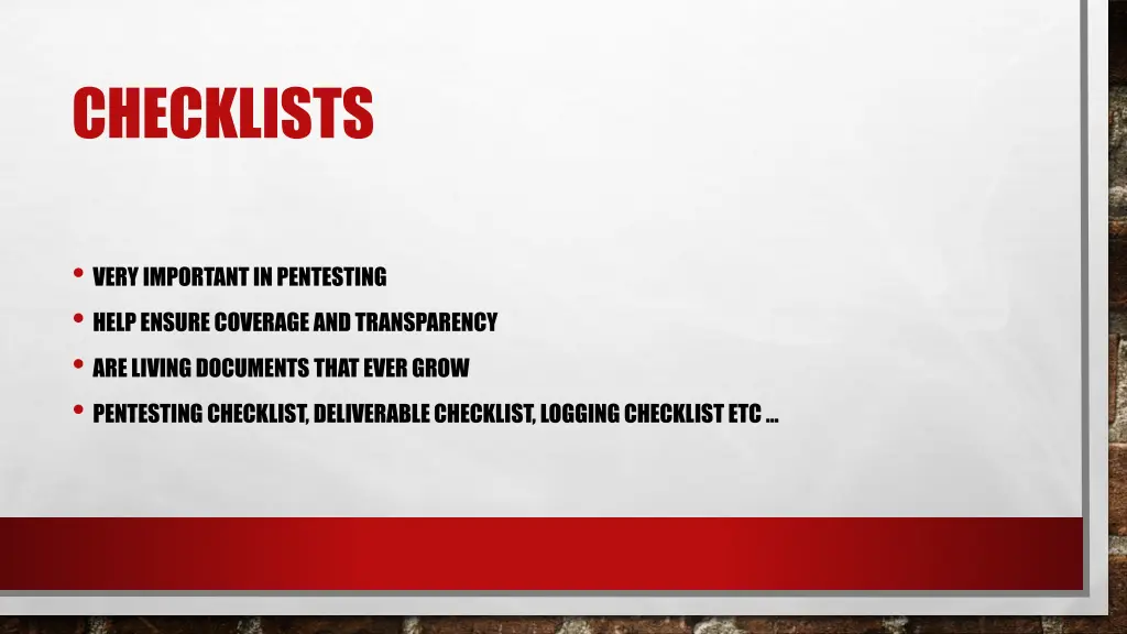 checklists