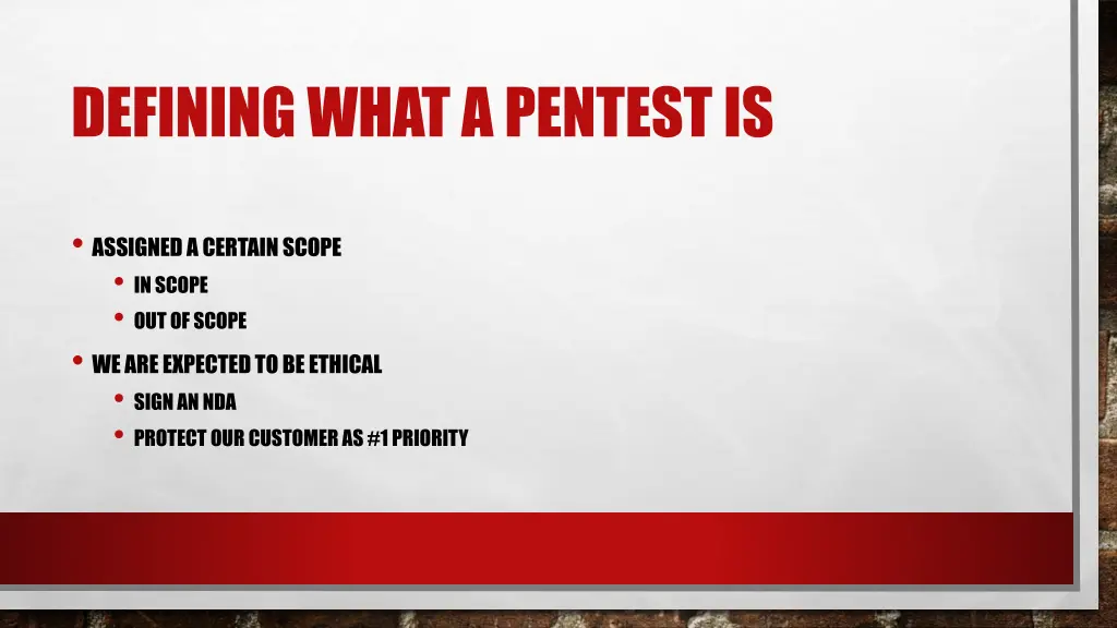 defining what a pentest is