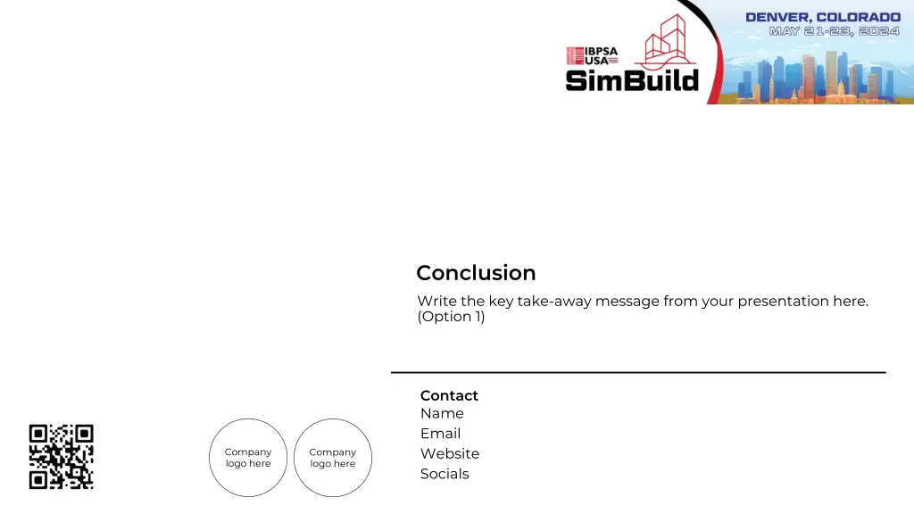 conclusion write the key take away message from