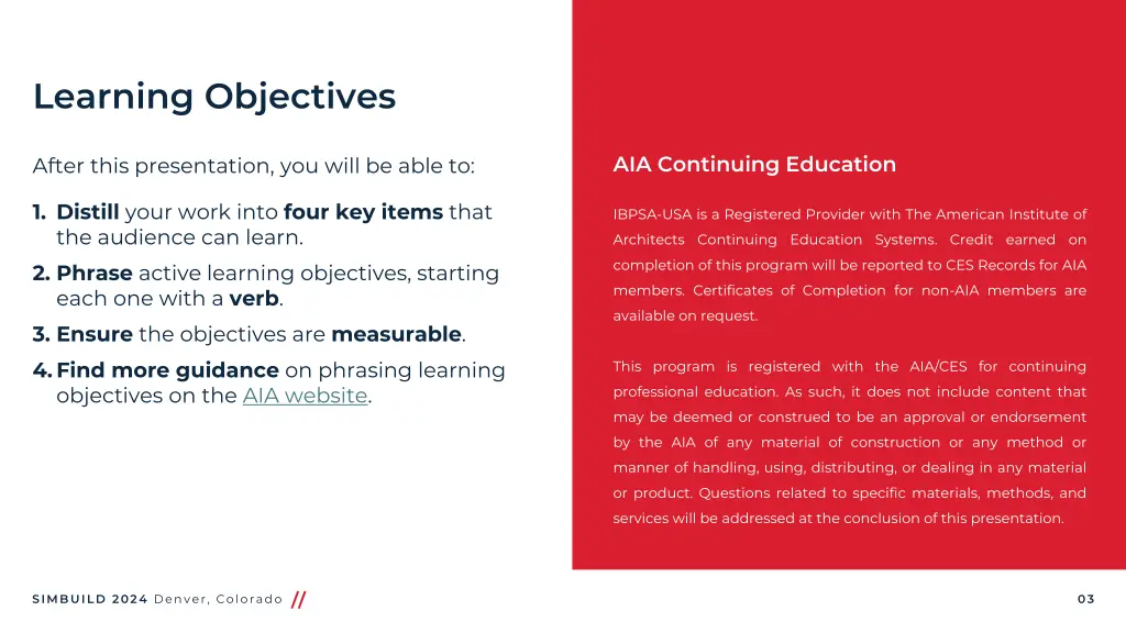 learning objectives