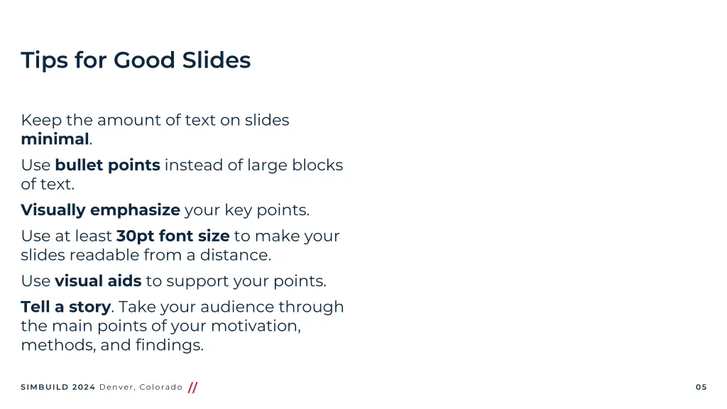 tips for good slides