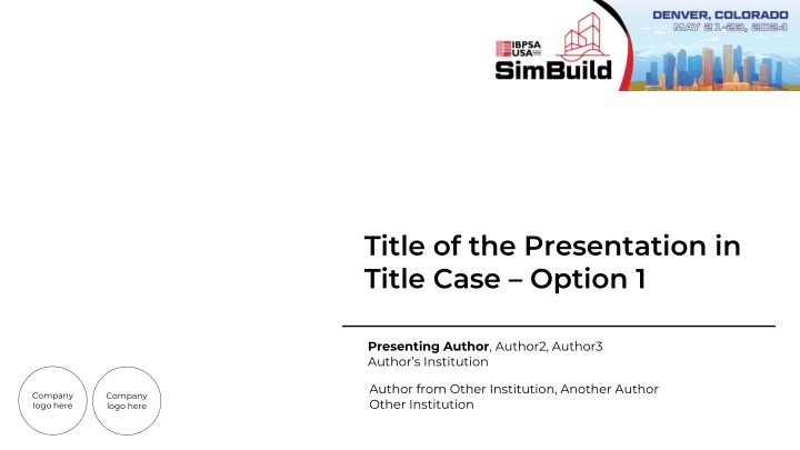 title of the presentation in title case option 1