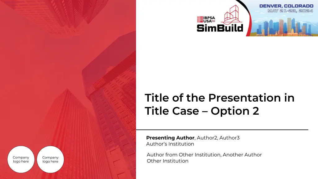 title of the presentation in title case option 2