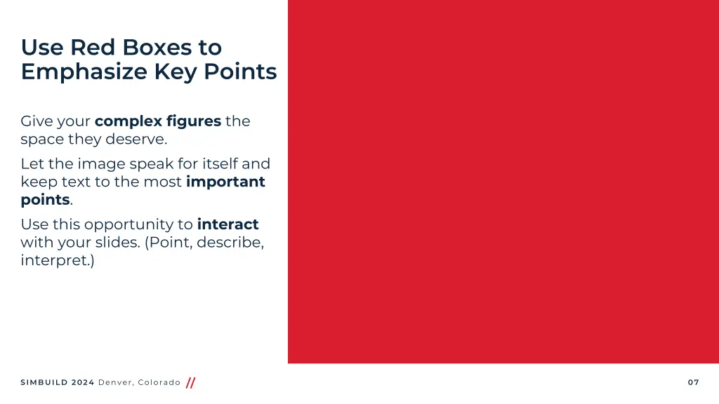 use red boxes to emphasize key points